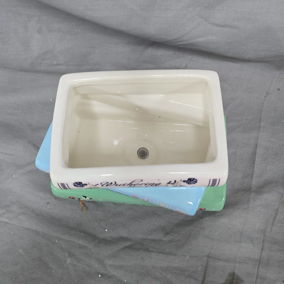 BOOK-SHAPED CERAMIC TRINKET BOX FEATURING – WUTHERING HEIGHTS, EMMA, LITTLE WOMEN