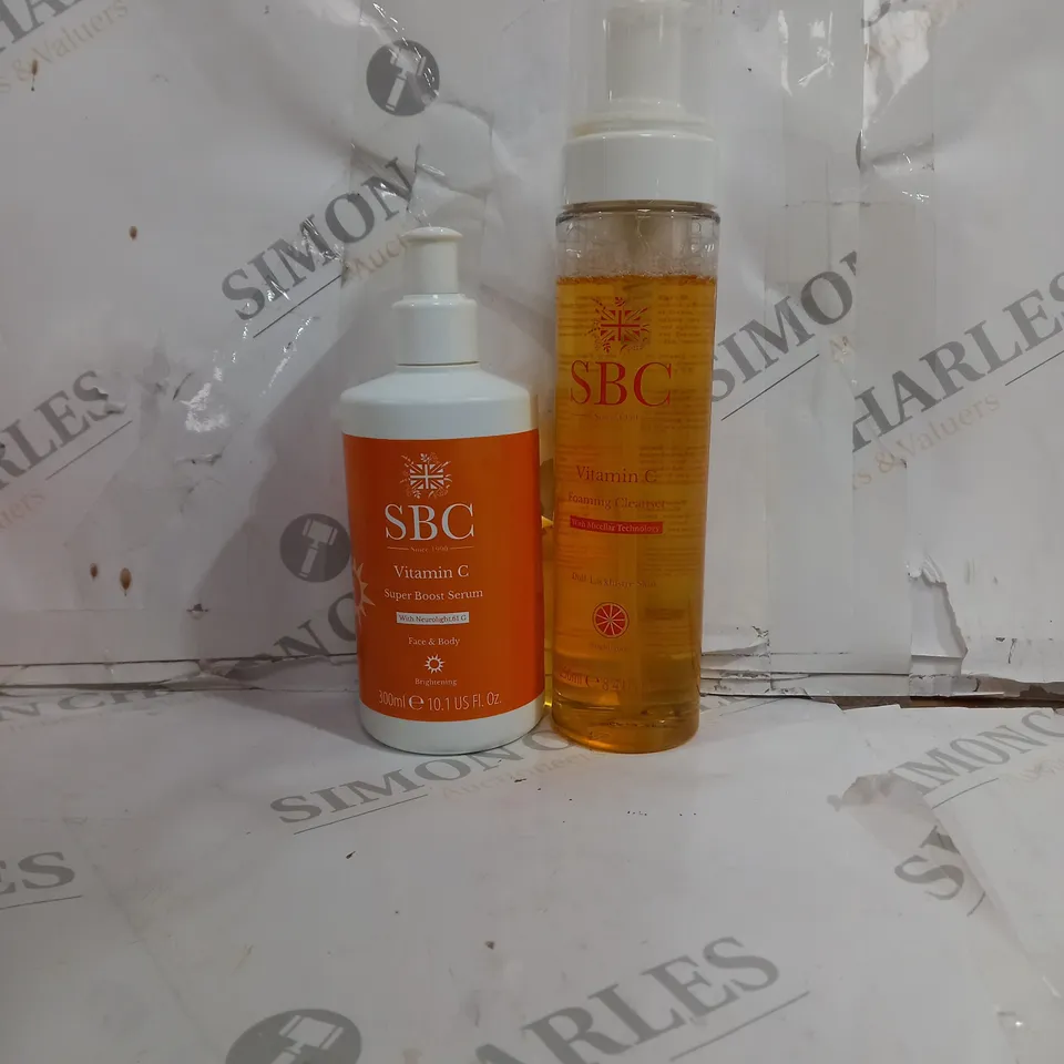 SBC VITAMIN C FOAMING CLEANSER WITH MICELLER TECHNOLOGY 250ML - SBC VITAMIN C SUPER BOOST SERUM 300ML 