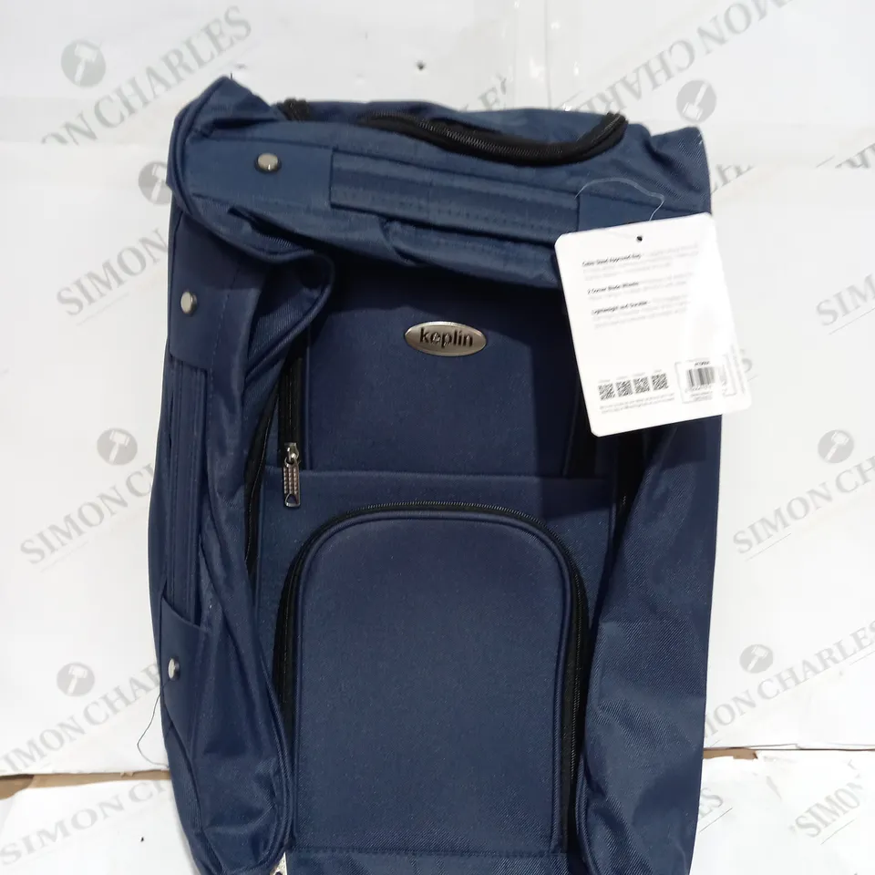 BLUE WHEELED HAND LUGGAGE CARRY ON TRAVEL CASE