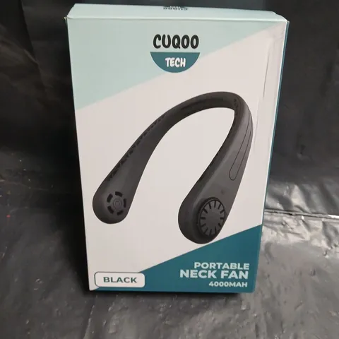CUQOO TECH PORTABLE NECK FAN – BLACK, 4000MAH