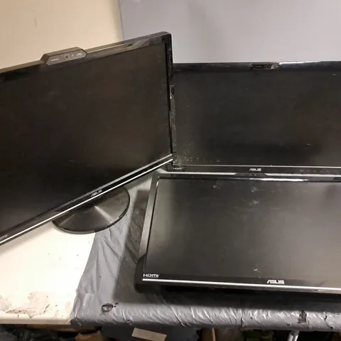 LOT OF 10 ASSORTED UNBOXED MONITORS TO INCLUDE ASUS AND DELL