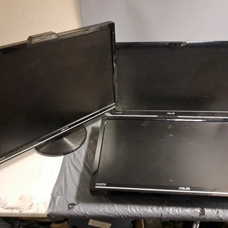 LOT OF 10 ASSORTED UNBOXED MONITORS TO INCLUDE ASUS AND DELL