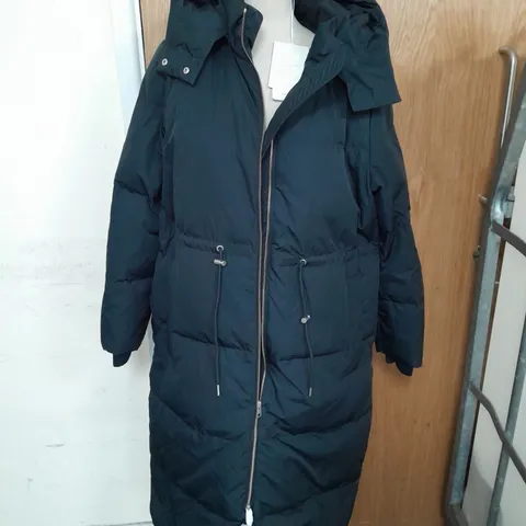 COS LONG BLACK PUFFER COAT SIZE M