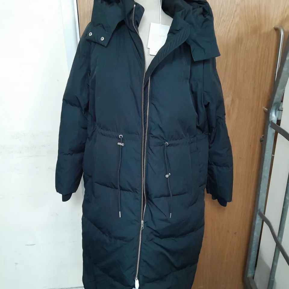 COS LONG BLACK PUFFER COAT SIZE M  RRP £225