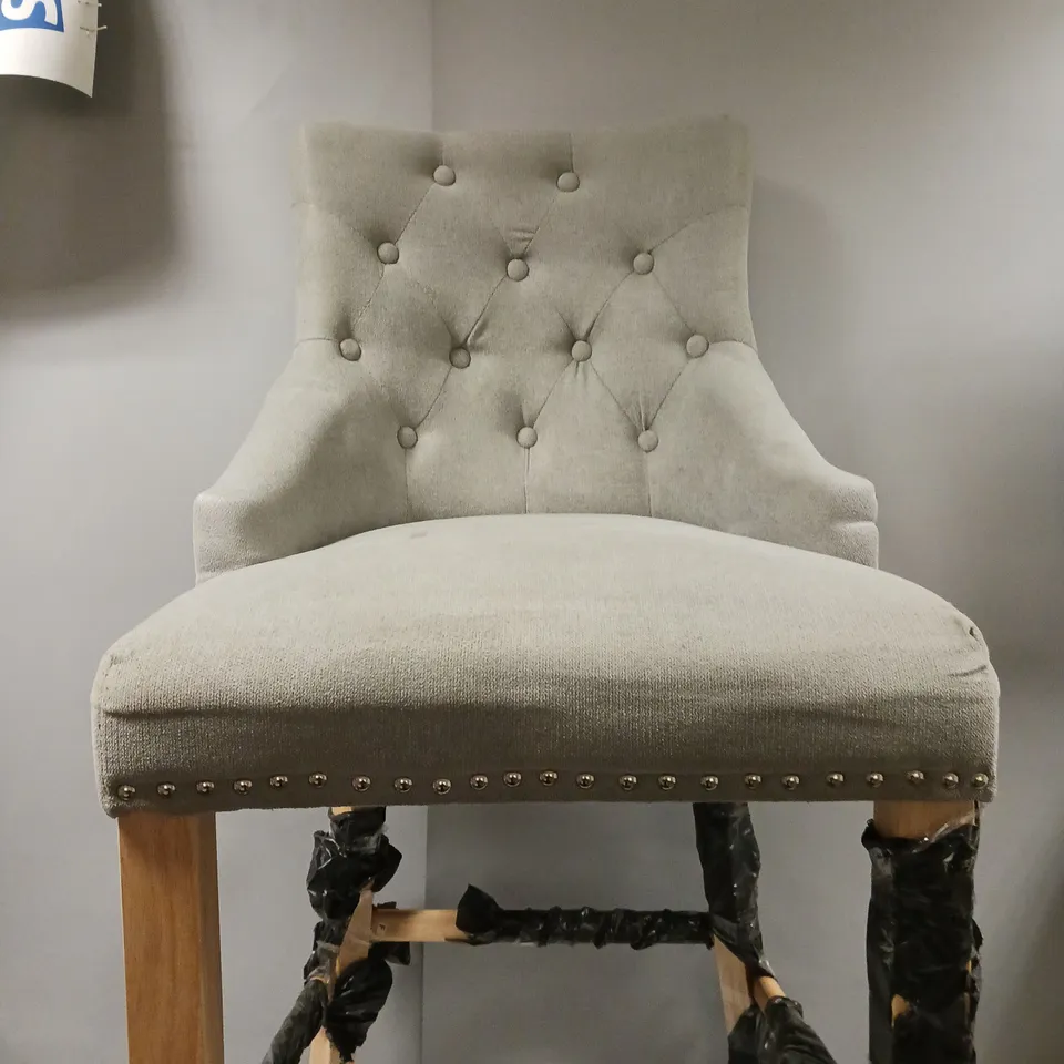 VERY HOME WARWICK CHENILLE PAIR OF STANDARD DINING CHAIR - GREY/OAK EFFECT - COLLECTION ONLY