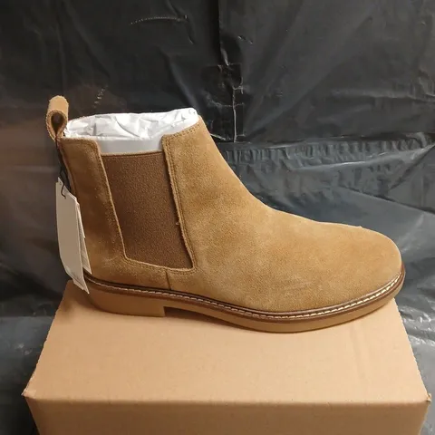 ZARA TAN SUEDE CHELSEA BOOTS SIZE 8