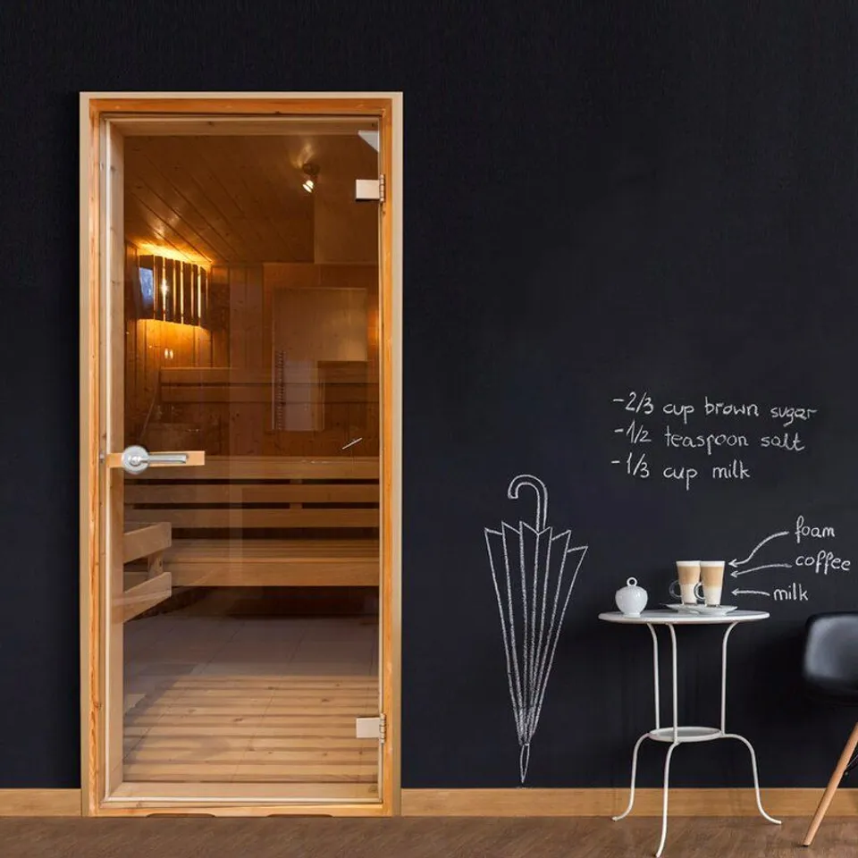 DIXSON SAUNA DOOR WALL MURAL 210 × 98cm
