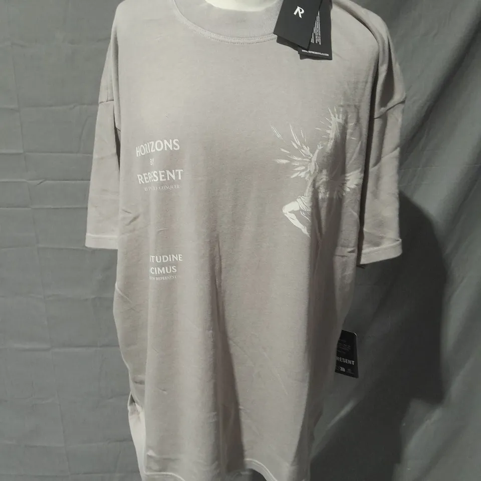 REPRESENT ICARUS T-SHIRT IN TAUPE - M