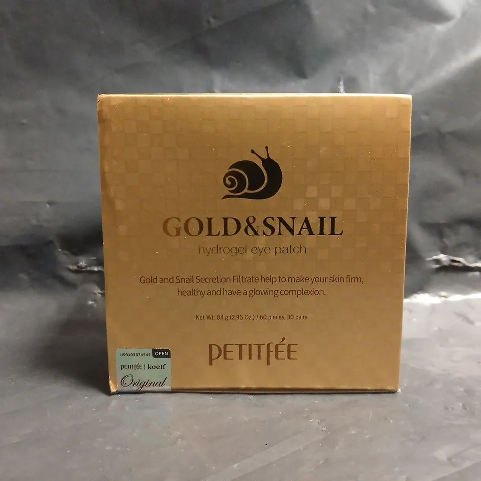 PETITFÉE GOLD & SNAIL HYDROGEL EYE PATCH (60 PIECES, 30 PAIRS)