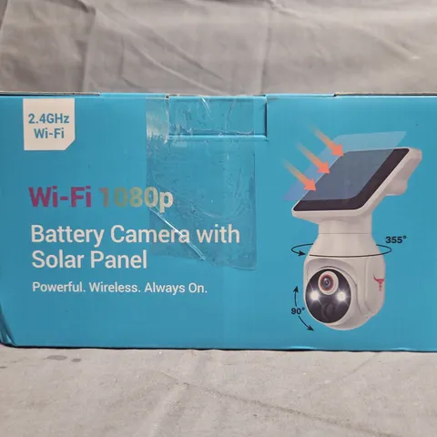 BOXED UNBRANDED WI-FI 1080P BATTERY CAMERA WITH SOLAR PANEL
