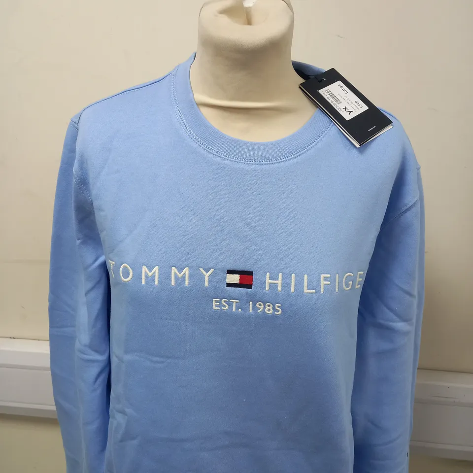 TOMMY HILFIGER LOGO CREW NECK JUMPER SIZE L