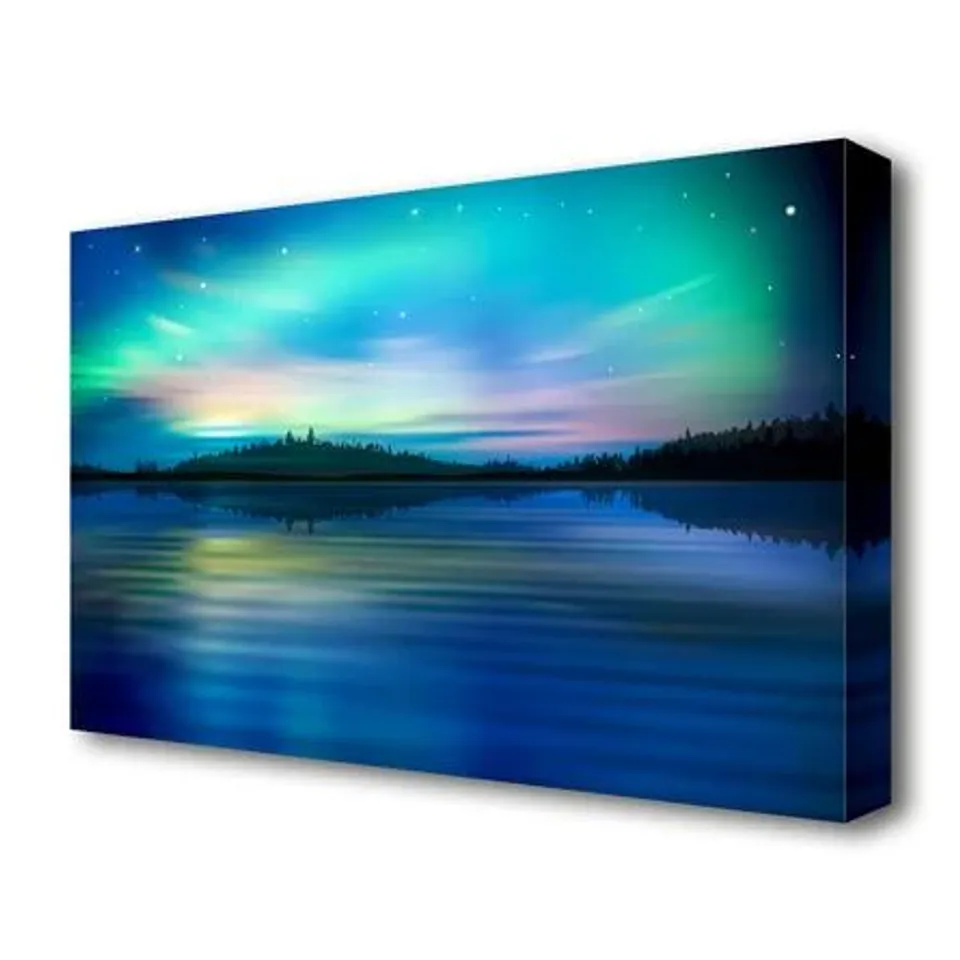 NORTHERN LIGHTS LAKE DREAM - WRAPPED CANVAS
