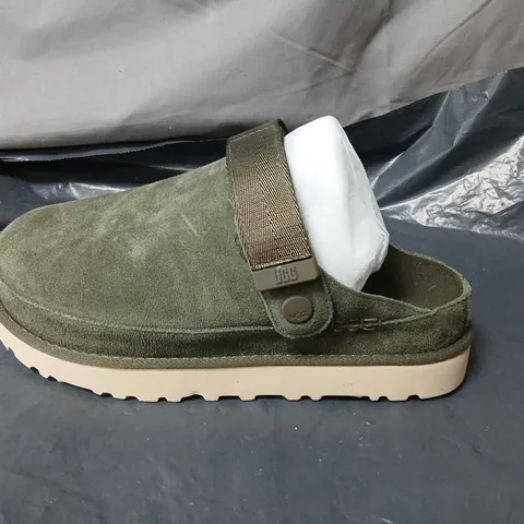 UGG SUEDE SLIP-ON SHOES – OLIVE GREEN SIZE 6