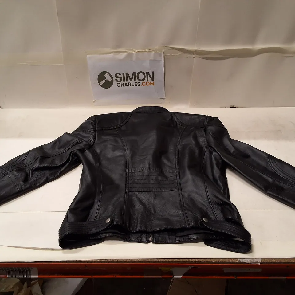 NEXT LEATHER JACKET – BLACK, BIKER STYLE