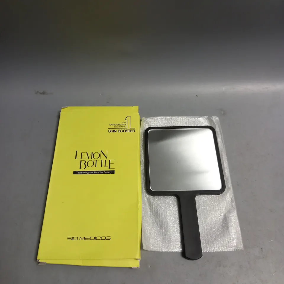 BOXED LEMON BOTTLE HAND MIRROR