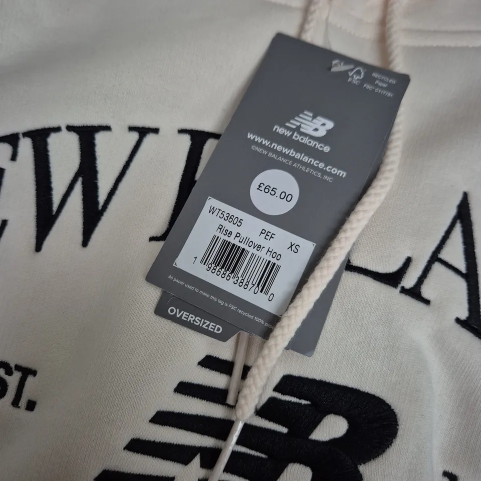 NEW BALANCE RISE PULLOVER HOODIE – OVERSIZED, UK XS