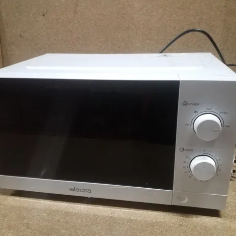 ELECTRA MWSM20LW 20L 26CM HIGH, FREESTANDING SMALL STANDARD MICROWAVE OVEN - WHITE