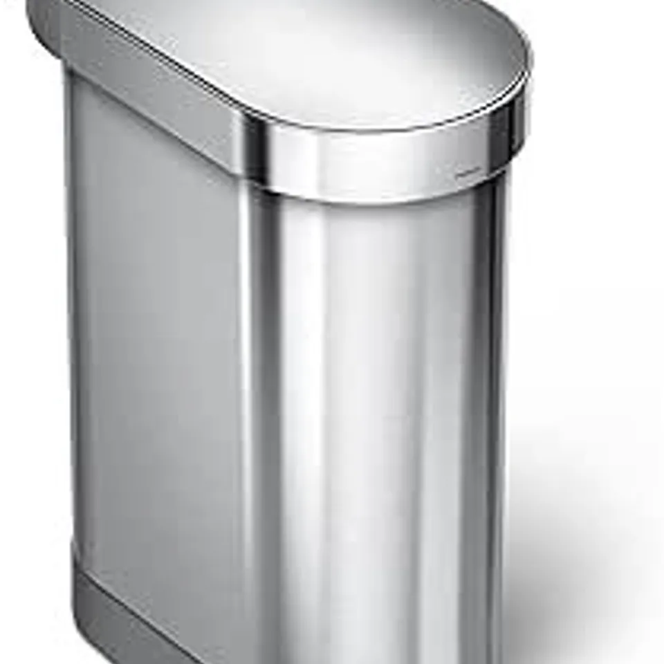 BOXED SIMPLEHUMAN 45L SLIM STEP CAN BRUSHED STAINLESS STEEL WITH PLASTIC LID