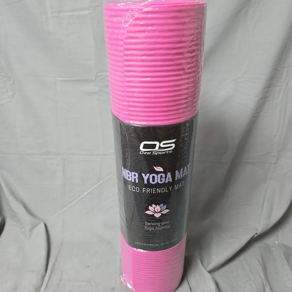 OZE SPORTS NBR YOGA MAT – ECO FRIENDLY, PINK, 1.8M X 60CM X 10MM