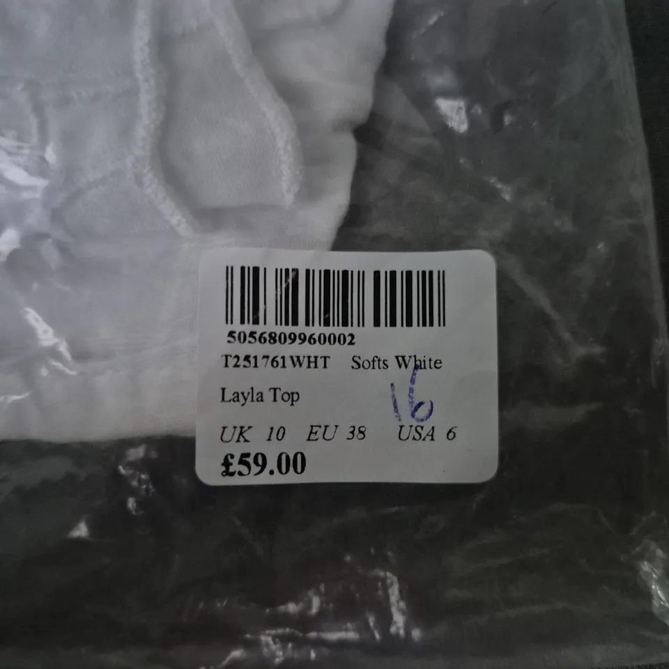 NOBODY'S CHILD LAYLA TOP – SOFT WHITE, UK 10