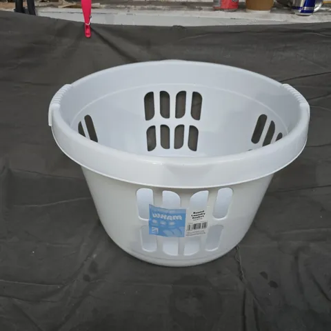 ROUND LAUNDRY BASKET – WHITE PLASTIC