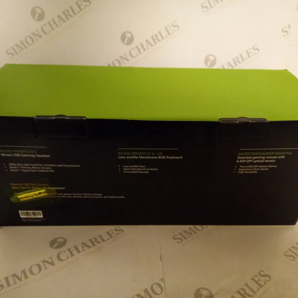 BRAND NEW BOXED GAMING BUNDLE 3 IN 1 TO INCLUDE RAZER KRAKEN V3 X WIRED USB GAMING HEADSET, RAZER ORNATA V3 X LOW PROFILE MEMBRANE  RGB KEYBOARD AND RAZOR DEATHADDER ESSENTIAL GAMING MOUSE
