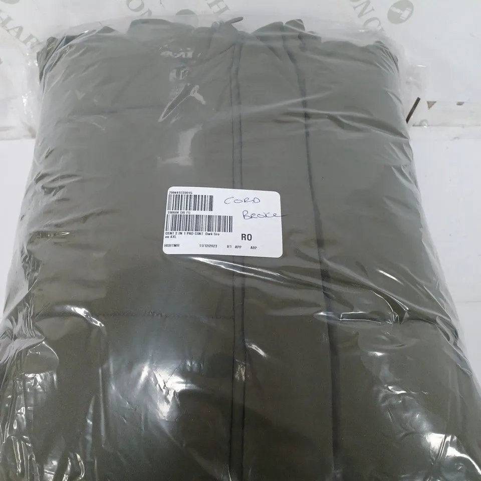 CENTIGRADE PADDED COAT WITH DETACHABLE SLEEVES IN DARK GREEN - 4XL