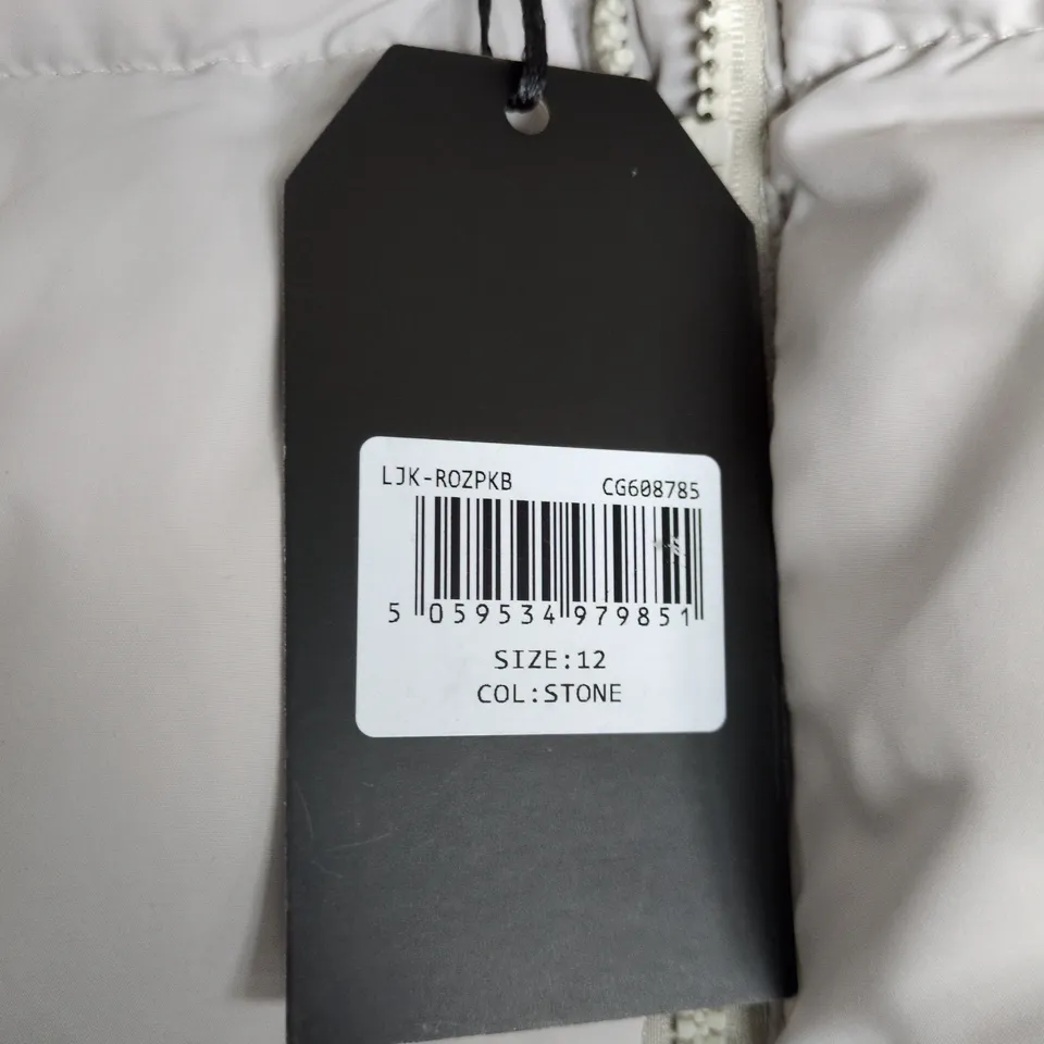 BRAVE SOUL WOMEN'S STONE PADDED COAT – UK 12 (EU 40)