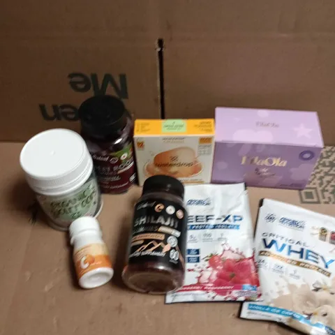 APPROXIAMTELY 15 ASSORTED HEALTH PRODUCTS TO INCLUDE APPLIED NUTRITION, WATERDROP, ELLA OLA ETC