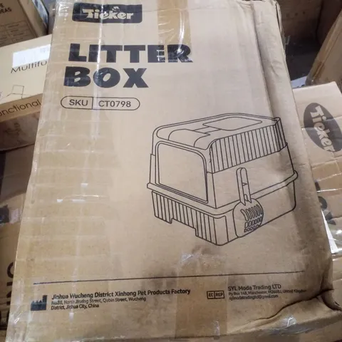 BOXED TIEKER LITTER BOX - GREY