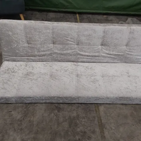 QUALITY DESIGNER CLICK CLACK SOFABED SILVER PLUSH FABRIC 