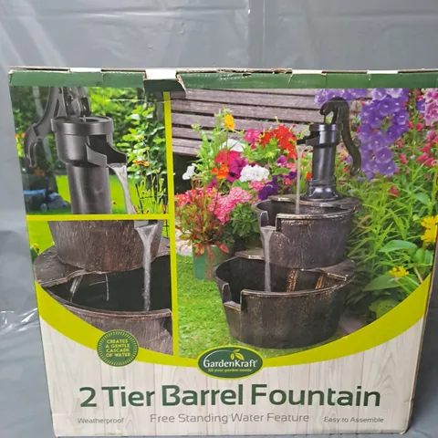 GARDENKRAFT 2 TIER BARREL FOUNTAIN