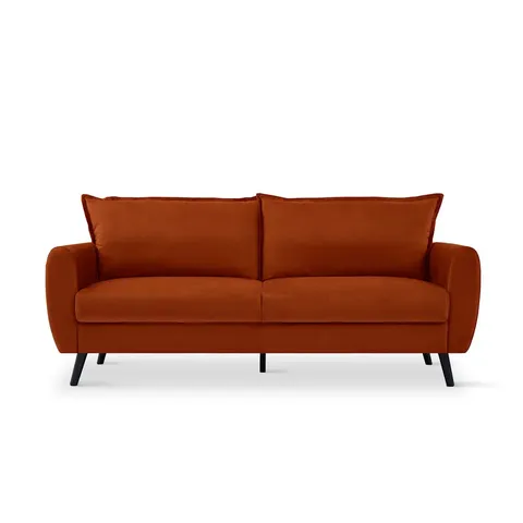 BOXED GRACE 3 SEATER SOFA BURNT ORANGE CLASSIC VELVET