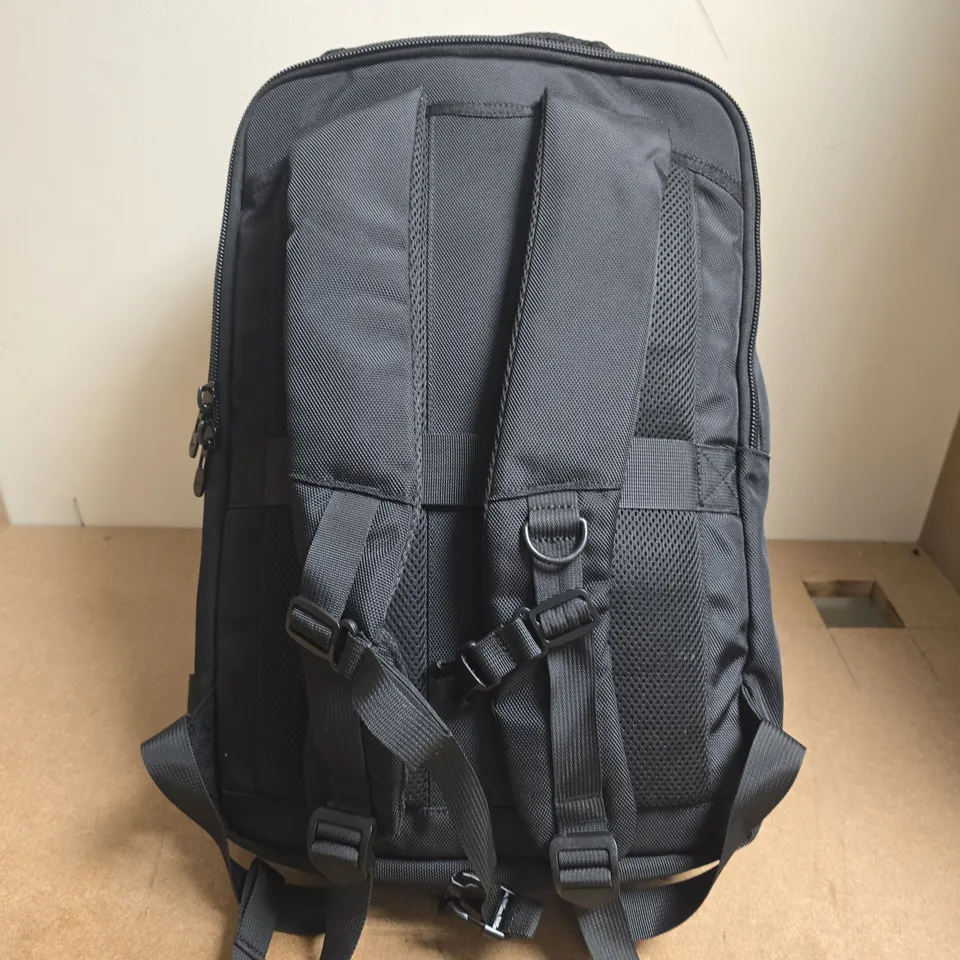PIERRE CARDIN BLACK MULTI-COMPARTMENT BACKPACK