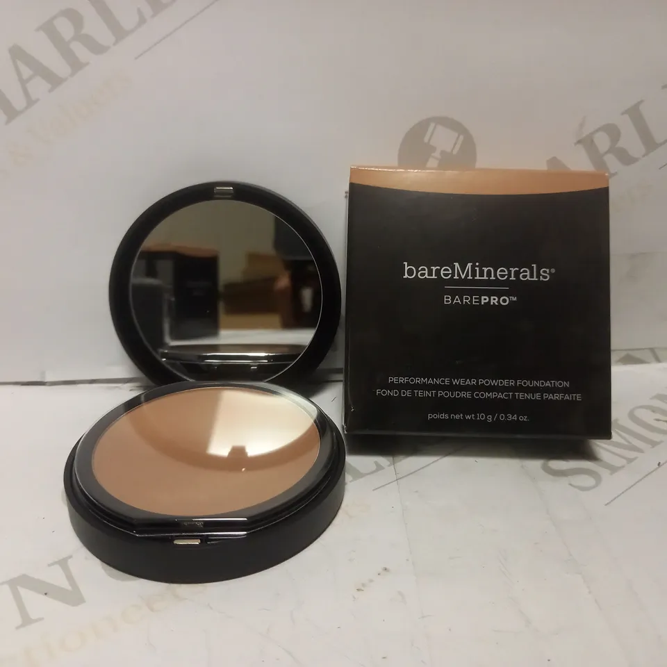 BOX OF APPROX 10 BAREMINERALS BAREPRO PERFORMANCE WEAR POWDER FOUNDATION (ALMOND 22) 0.34 OZ