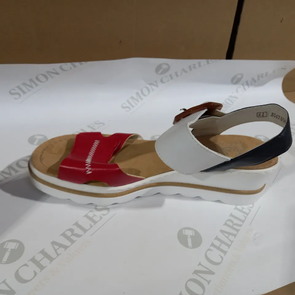 rieker red and blue sandal size 7.5