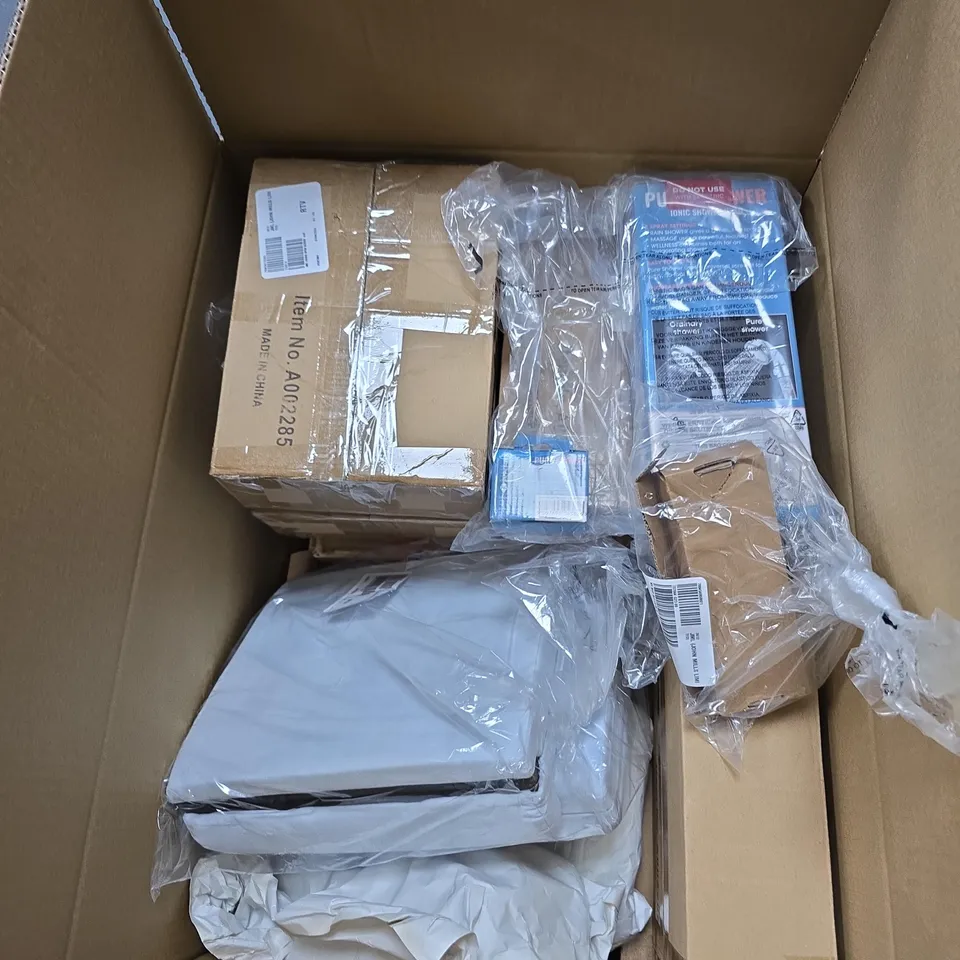BOX OF APPROXIMATELY 20 ASSORTED ITEMS INCLUDING NUYOU MAKE UP FLIP LENS GLASSES AND TWO FOLD PILLOW PAD