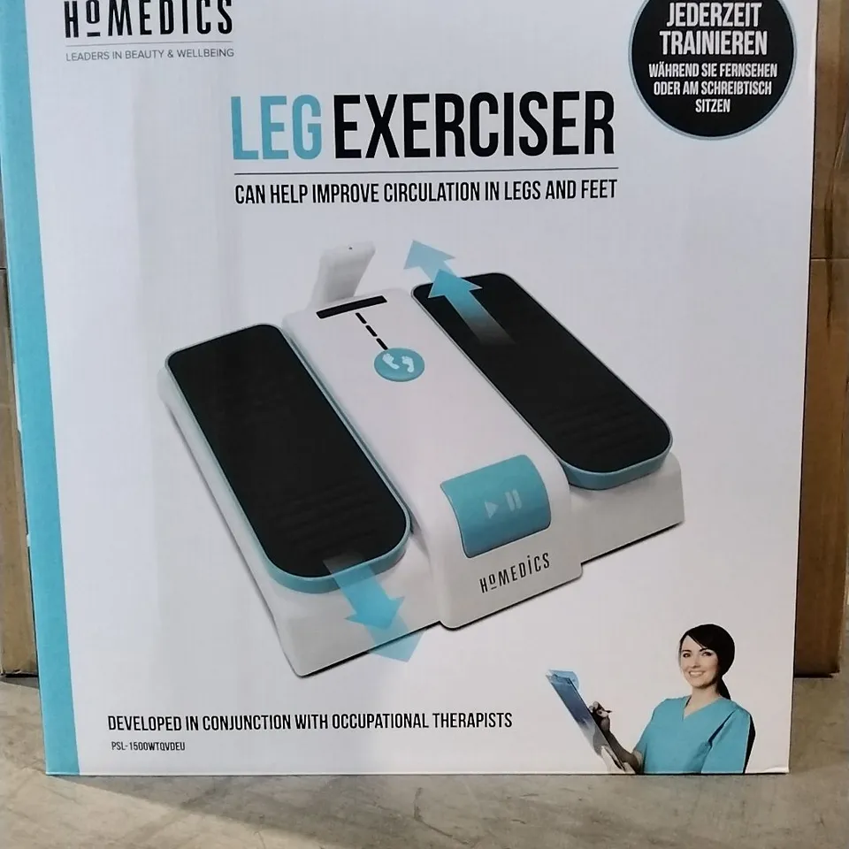 BOXED AS NEW HOMEDICS LEG EXERCISER IN WHITE