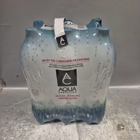 6 X AQUA NATURAL SPARKLING MINERAL WATER - 6 X 1.5L