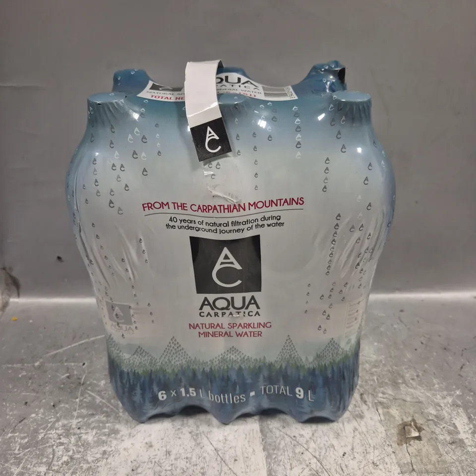 6 X AQUA NATURAL SPARKLING MINERAL WATER - 6 X 1.5L