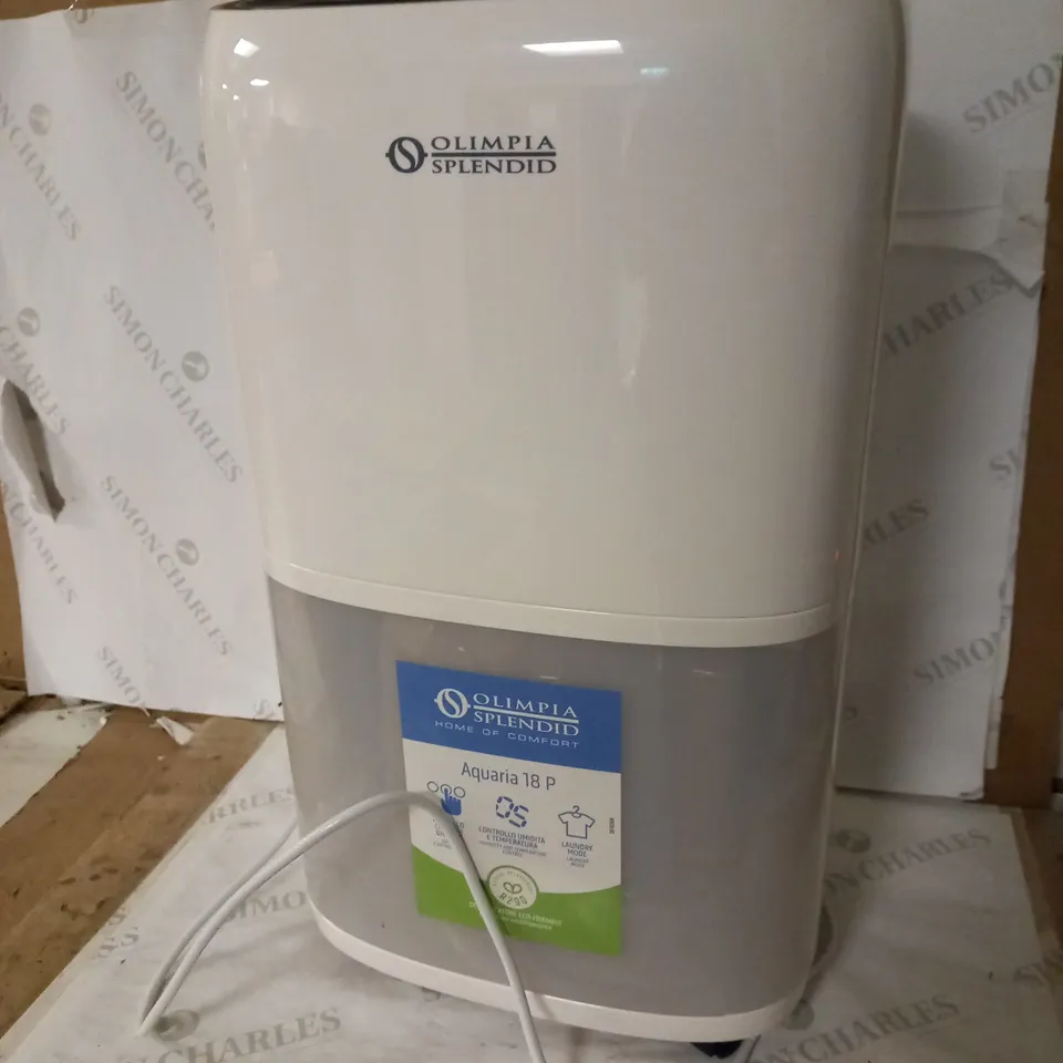 OLIMPIA SPLENDID 01995 AQUARIA 18 P, 18 LITERS/DAY DEHUMIDIFIER, WHITE