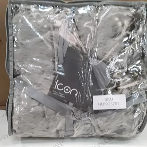 BRAND NEW ICONIC LUXURY THROW - 150CM X 200CM (GREY)