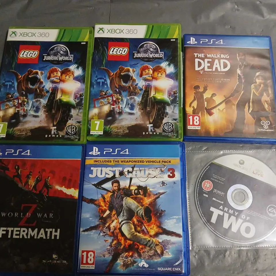 LOT OF 14 ASSORTED MEDIA ITEMS TO INCLUDE LEGO JURASSIC WORLD XBOX 360, THE KILLING DVD AND SMILEYS PEOPLE BLUE-RAY