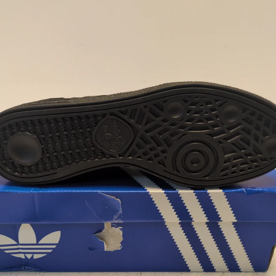 BOXED PAIR OF ADIDAS HANDBALL SPEZIAL SNEAKERS – BLACK SUEDE, UK 9