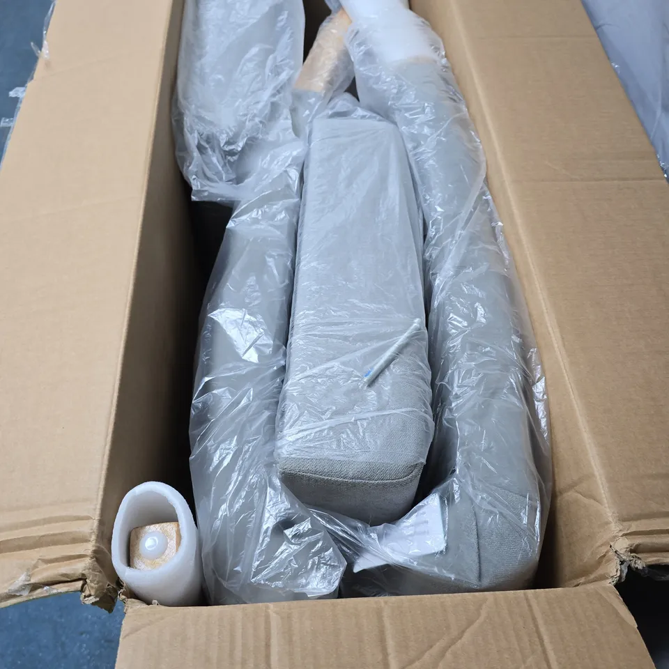 FABRIC SCROLL BACKS FOR DINING CHAIRS - GREY/OAK EFFECT [COLLECTION ONLY] RRP £259