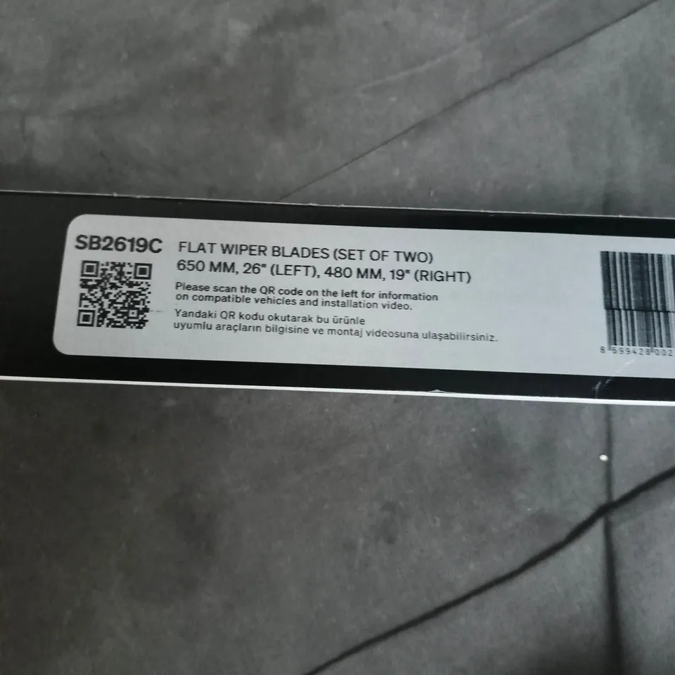 SILBAK MUSON PRO SB2619C FLAT WIPER BLADES (SET OF TWO)