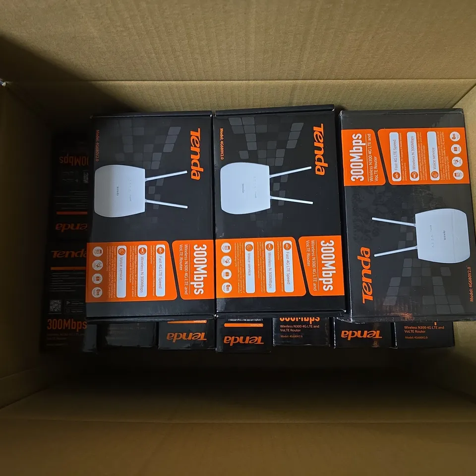 APPROXIMATELY 15 BOXED TENDA 300MBPS WIRELESS N300 4G LTE AND VOLTE ROUTERS