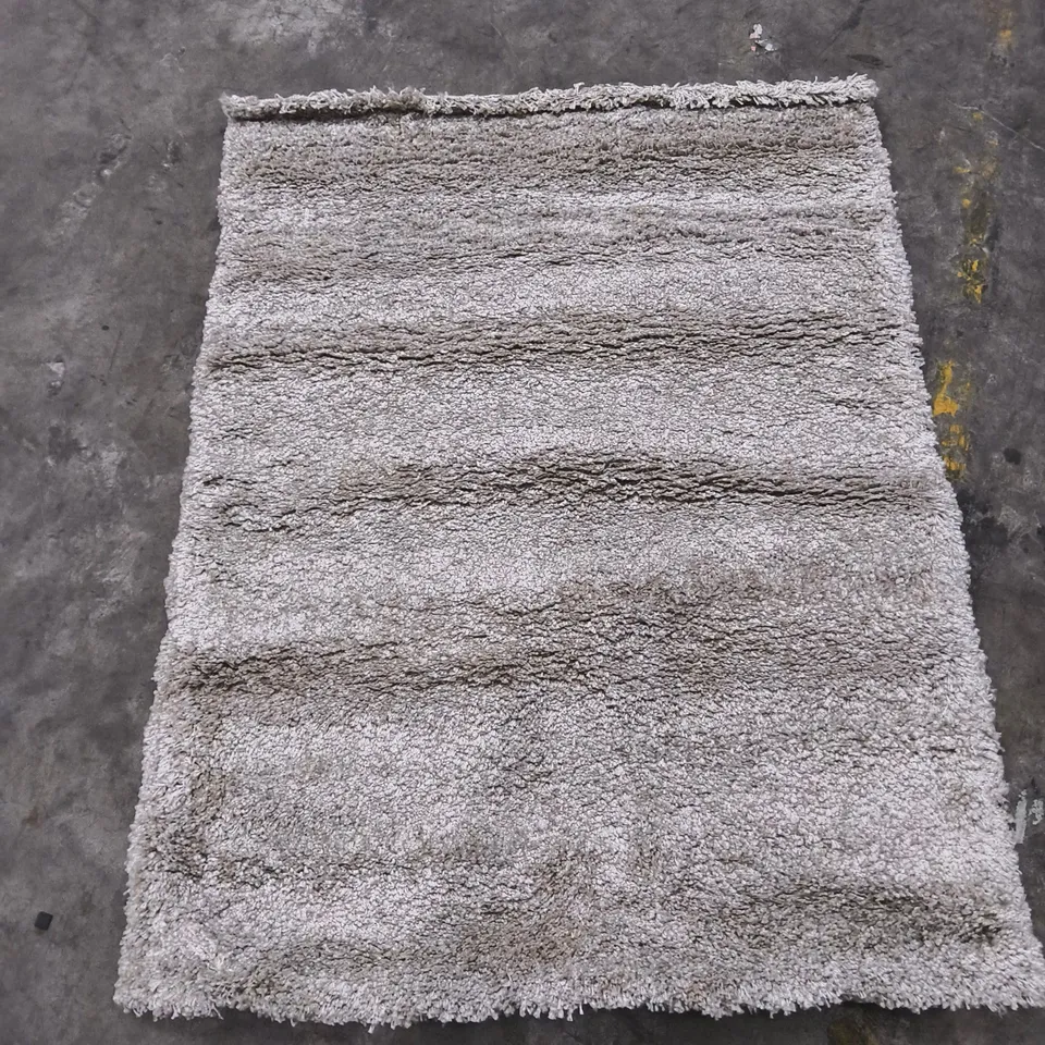 Grey shaggy rug, rectangular, plush pile (120x160cm)