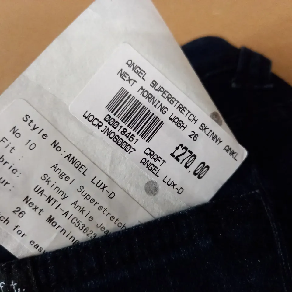 BRAND NEW CRAFT ANGEL SUPERSTRETCH SKINNY JEAN SIN BLUE - 26