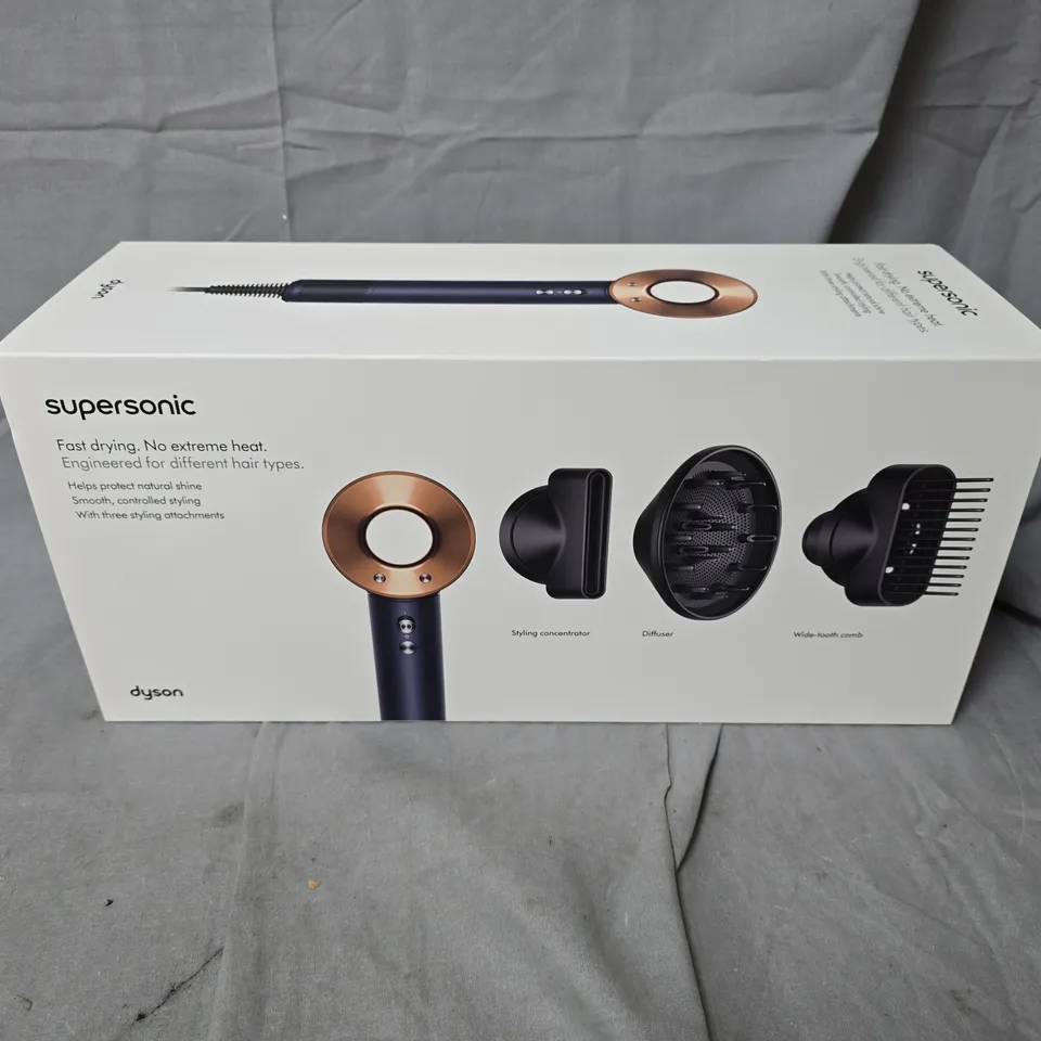 BOXED AND SEALED DYSON SUPERSONIC HAIR DRYER – BOXED WITH ATTACHMENTS
